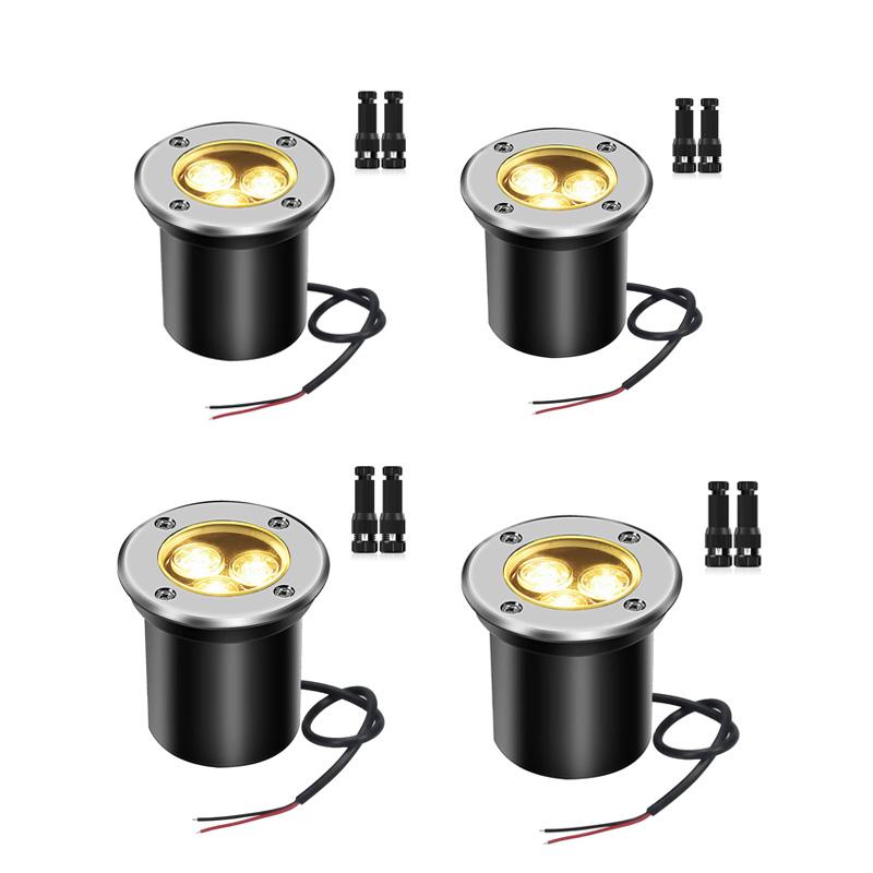 Low Voltage Landscape Lights LED Well Lights 3W 12V-24V in Ground Light Waterproof Floor Driveway Deck Step Outdoor Spot Lights