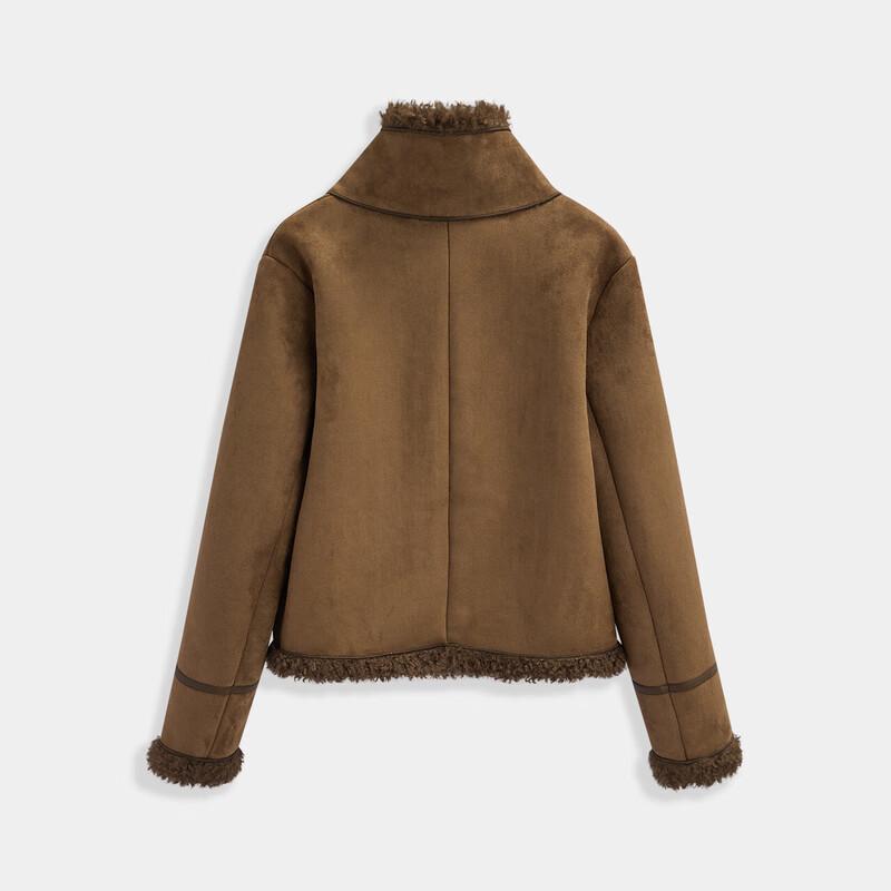 IEF Women's Elegant Frosted Leather Jacket