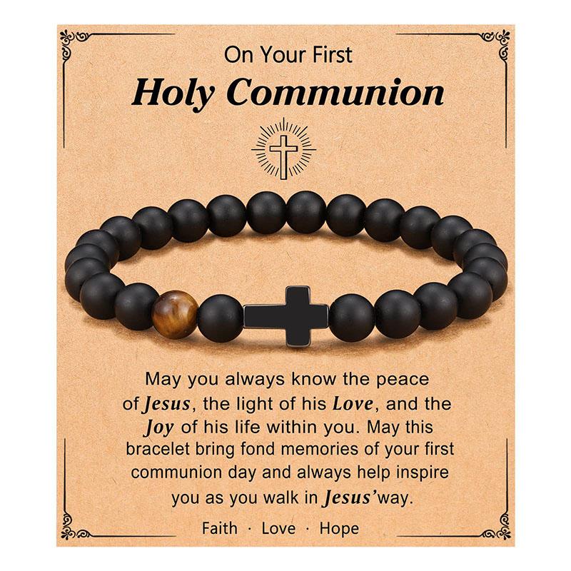 To Mens Boys Gifts Cross Bracelet for Son, Grandson, Dad, Godfather, Men Birthday Graduation Retirement Christmas Christian Gift for Teens Boys Men