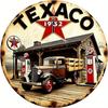 Vintage American Style Texaco Gas Station Metal Aluminum Sign Featuring Classic Truck And Fuel Pump Designs Suitable for Garage
