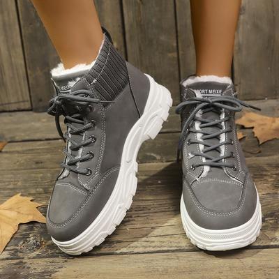 Ladies, Suede Shoes, Lace Up Shoes, Thick Soled Shoes, Snow Boots, Warm Shoes, Thick Shoes, Comfortable, Casual Shoes, Short Boots