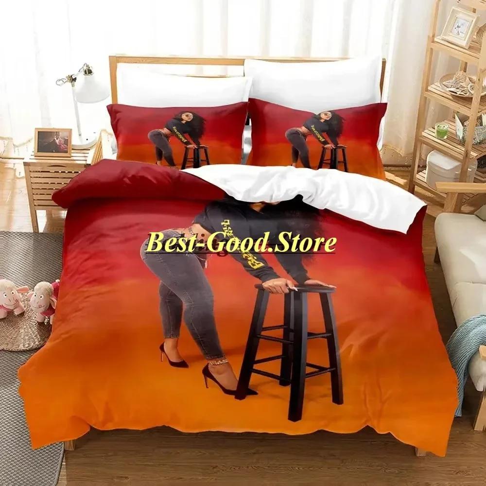 

Comforter Megan Thee Stallion Bedding Set Single Twin Print With Bed Soft Single Double Queen Super King Size Comforter (quilt)-EU Single(135*200cm)3pcs