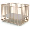Parc pliant rectangulaire - WEBABY - CALI - 70 x 100 cm - Jusqu'à 24 mois - Hêtre brut