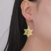  Star of Solomon Hexagram Drop Earrings for Women Stainless Steel Jewish Menorah Symbol Earrings Hanukkah Jewelry Gift