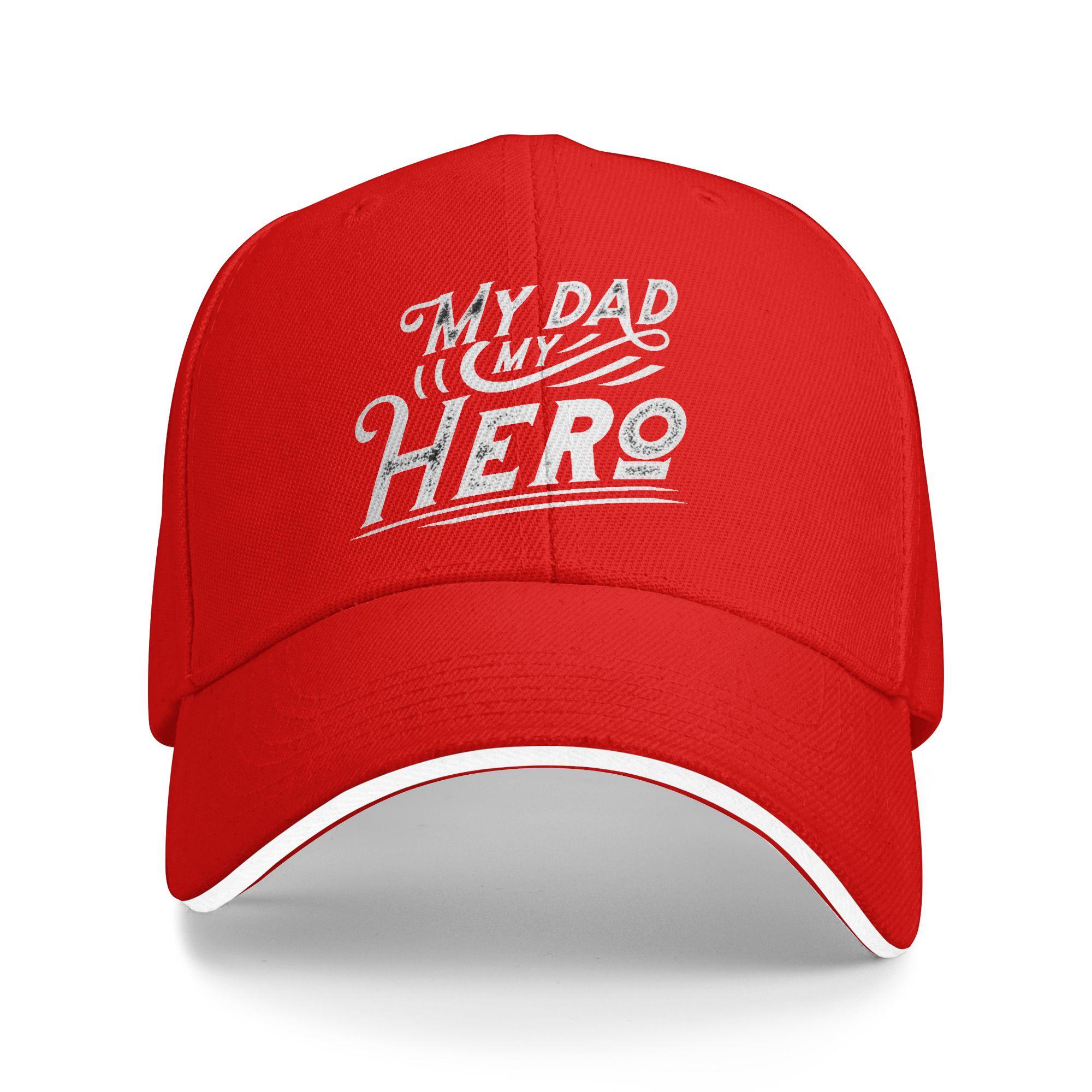 Fathers Day Gift Saying Father is My Hero Hiking Baseball Caps Unisex  Adult Tactical Snapback Cap FeUnisex Sport Dad Hats One Size