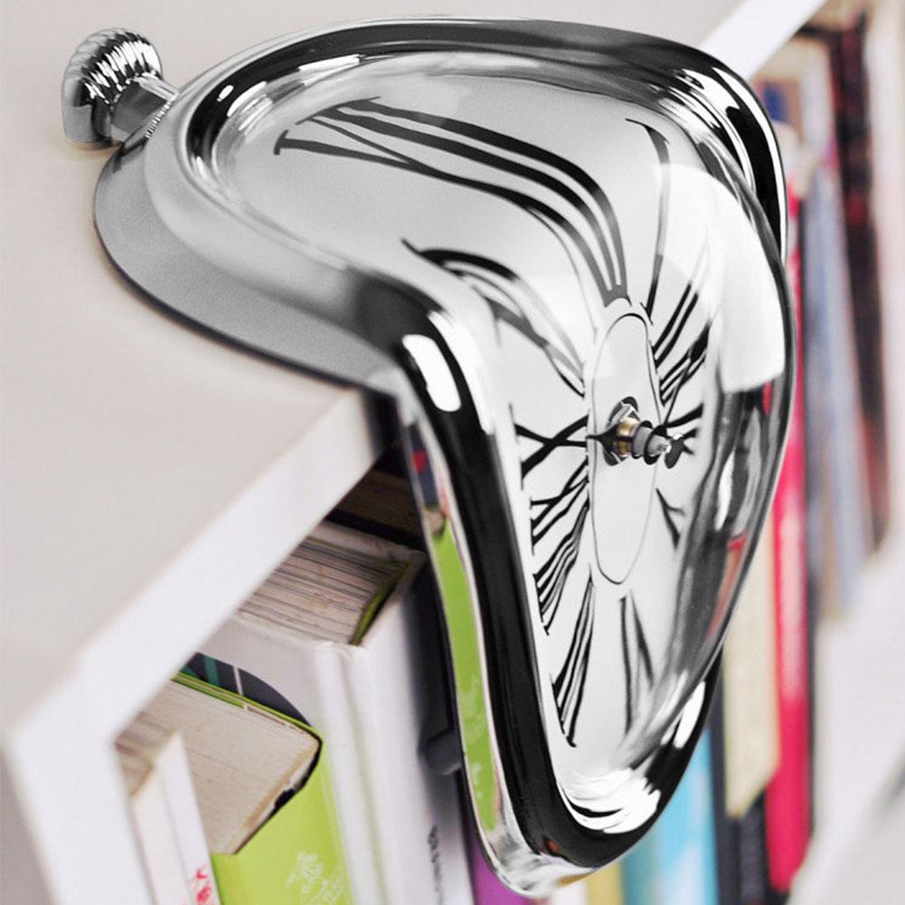 Surreal Melting Wall Clock Artistic Design Salvador Dali Inspired Distorted Timepiece for Unique Home Decor
