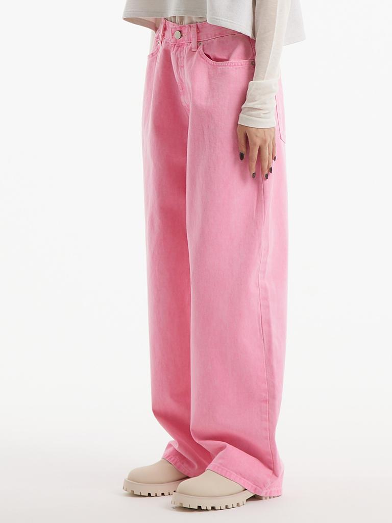 UNKNOWN PLANET Up-382 Wide Pigment Pants Pink