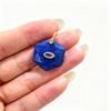 1pc Faceted Geometric Natural Stone Pendants with Inlaid Zircon Charms for Necklace Amethyst Pink Crystal Jewelry Making