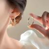 White Zircon Earrings French Retro Light Luxury High-end Earrings Temperament Fashionable Versatile Earrings Women