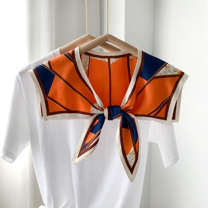 

Шаль летняя внешняя отделка женский шелковый шарф тонкий модный поддельный воротник с рубашкой универсальный солнцезащитный платок 40cm