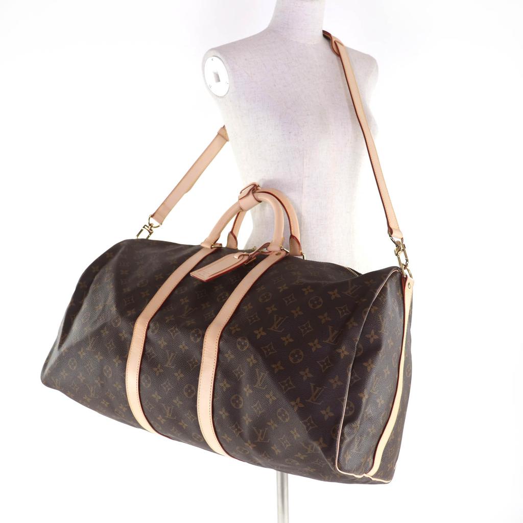 Ausgezeichnete LOUIS VUITTON Boston Tasche Keepol Bandoulière 55 Monogramm Canvas M41414 Gebraucht