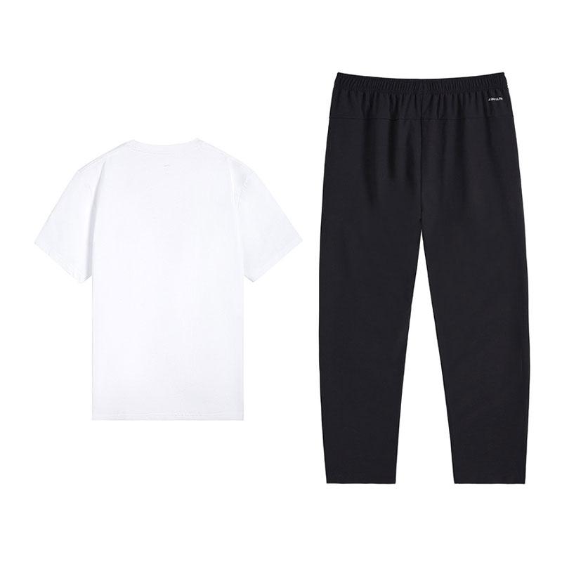 Li Ning Versatile Casual Short Sleeve Running Top Comfortable Quick Dry Long Pants Sports Set Unisex Sports Set W875-1+V811-1