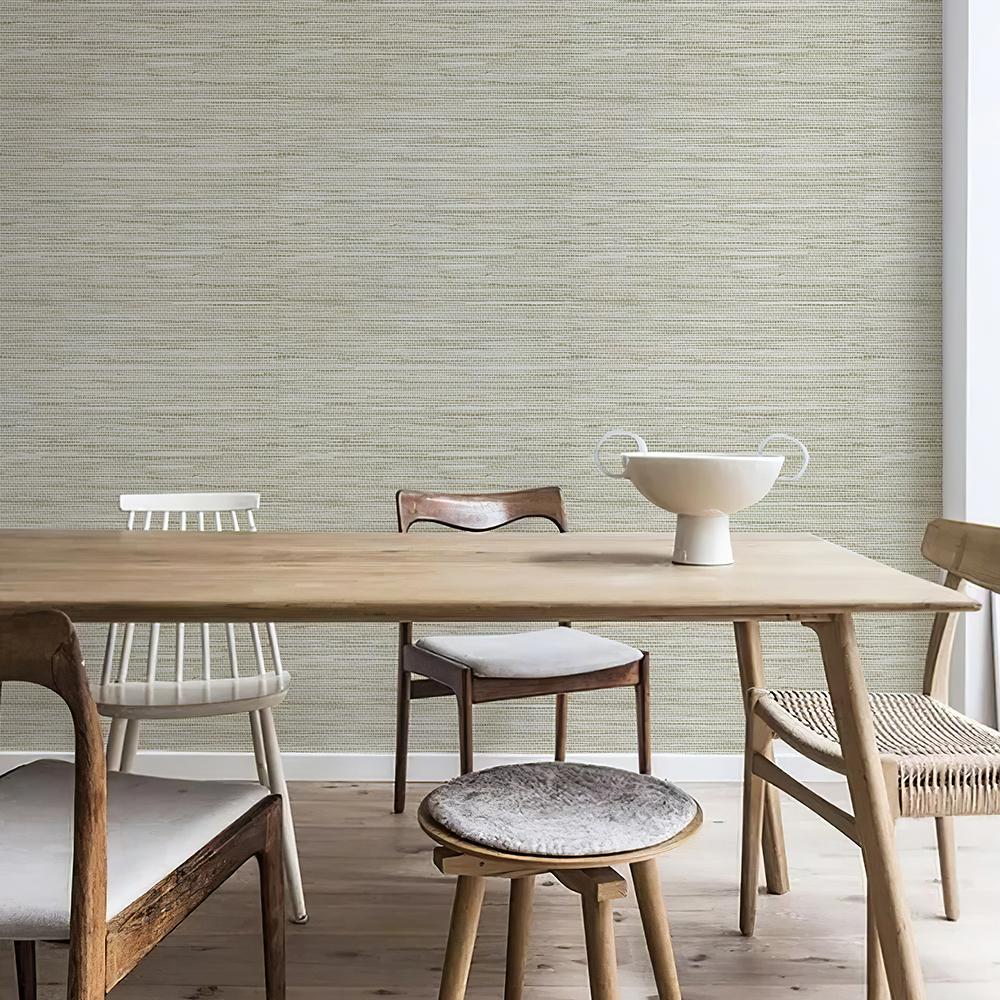 Texture Feel Light Yellow Straw Fabric Wallpaper Retro Simple Wall Decor Furniture Renovation Stickers PVC Waterproof Wallpaper