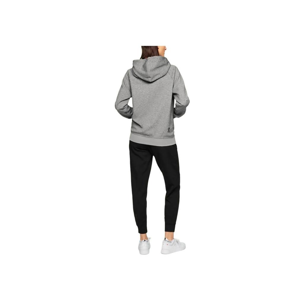On Zipped Hoodie Solid Color Hooded Zip-Up Jacket Sweatshirt Women hoodies Gray 1WE11800423