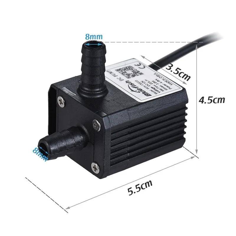 Aquarium Mini Submersible Oil Water Pump Ultra-quiet Max Lift 3 Meters 220L/H DC 12V for Fish Tank Aquarium Fountain Circulating
