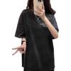 American Retro Unisex Distressed Oversized T-Shirt - Summer Short Sleeve, Straight Shoulder, Plus Size