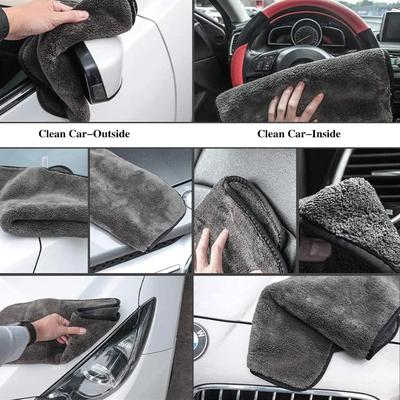 Toalha de Carro de Fibra Ultrafina Ultragrossa - Não Solta Fiapos, Pano Macio para Limpeza e Polimento para Cuidados e Lavagem de Carros
