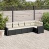Vidaxl 6-Cz. Garden Furniture Set With Cushions, Black Poly Rattan