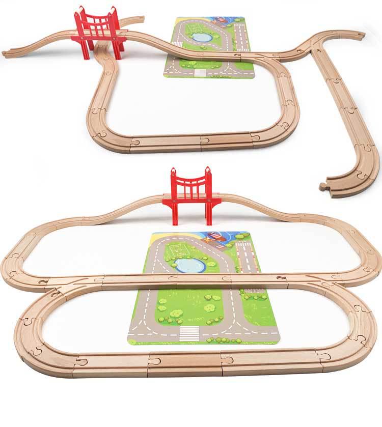 Electric Thomas Wooden Train & Magnetic Track Set - Beech Wood Assembly Toy