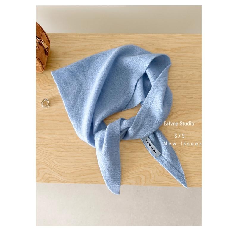 All wool Knitted Triangle Scarf Autumn and Winter Solid Color Versatile Shawl Vest Warm Shoulder Pads