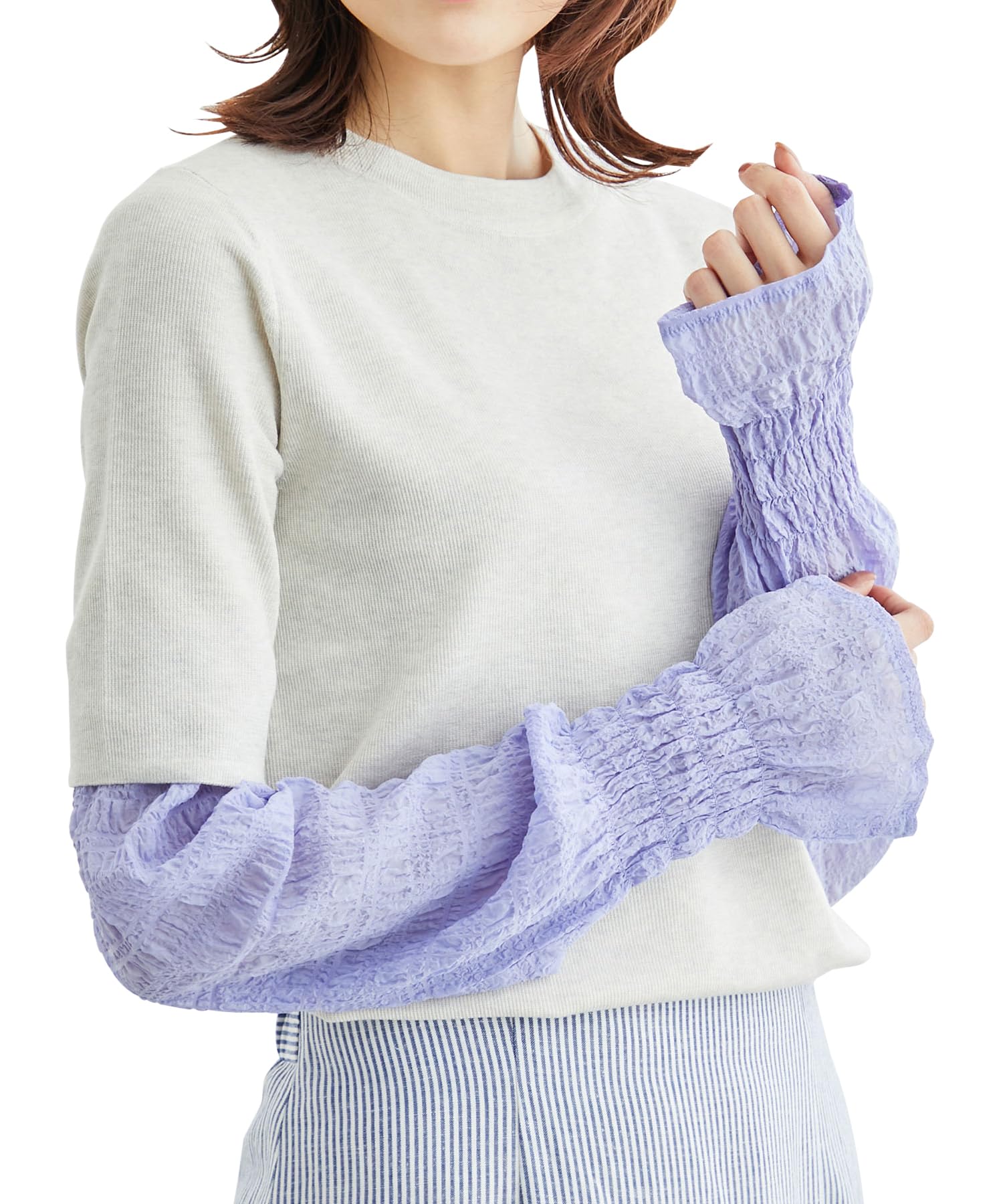 

Нарукавник с присборенной манжетой для женщин GII43560 Фиолетовый F [ROPE PICNIC] [Ограниченное количество магазинов] (51)