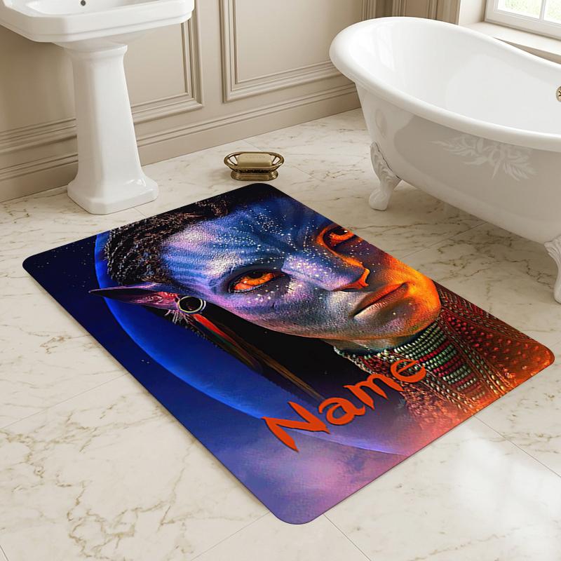 Tappeto Personalizzato con Nome e Avatar Mondo Soggiorno Antiscivolo Morbido Tappeto per Camera da Letto Sala Giochi Divano Ufficio Decorazioni per la Casa Zerbino