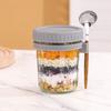 350ML Overnight Oat Cup Glass With Lid And Spoon Seal Food Breakfast Cup Portable Cereal Milk Salad Yogurt Cup Kitchen Item Cup