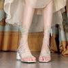 Sandalen Fee Sommer Fee Wind Jahr neu Strass Schlange Wickel Temperament Französisch Explosion Mode High Heels