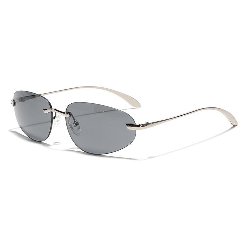 Glasses Borderless Metal Sunglasses Men'S Cat Eye Future Wind Sunglasses Women'S Sunglasses