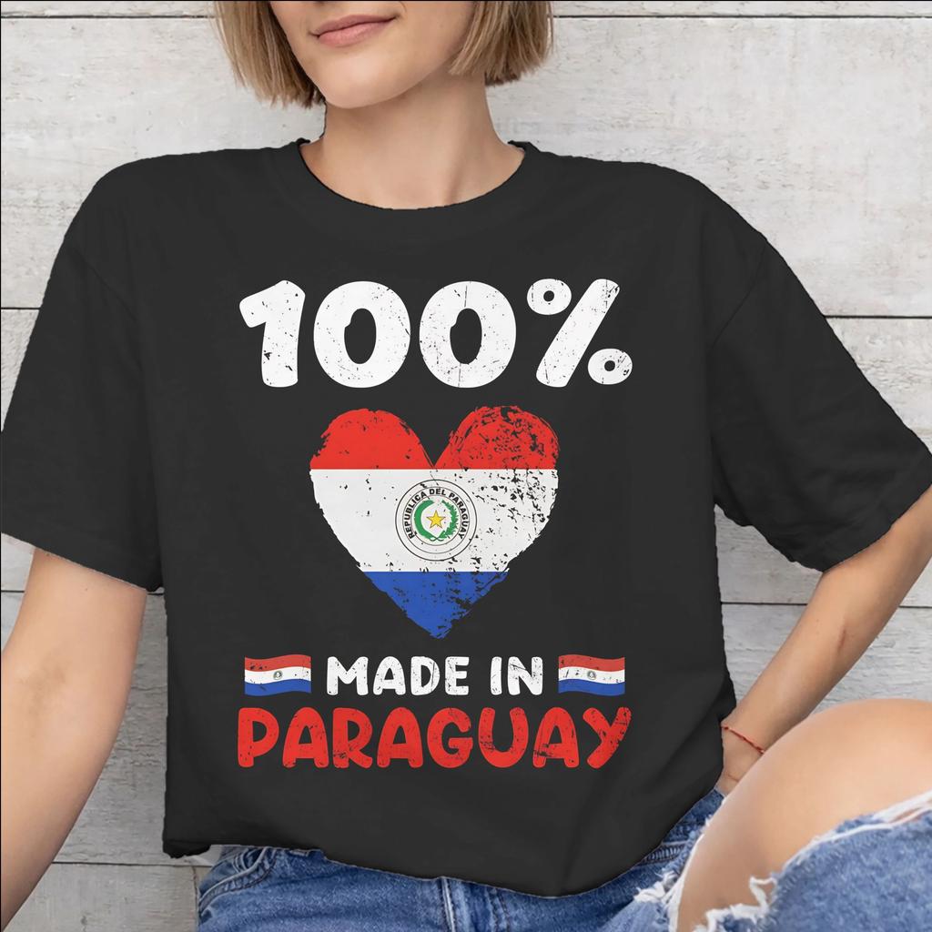 Men Women Printed Paraguay Flag Tee T Shirt Pure Cotton Tshirts Clothing