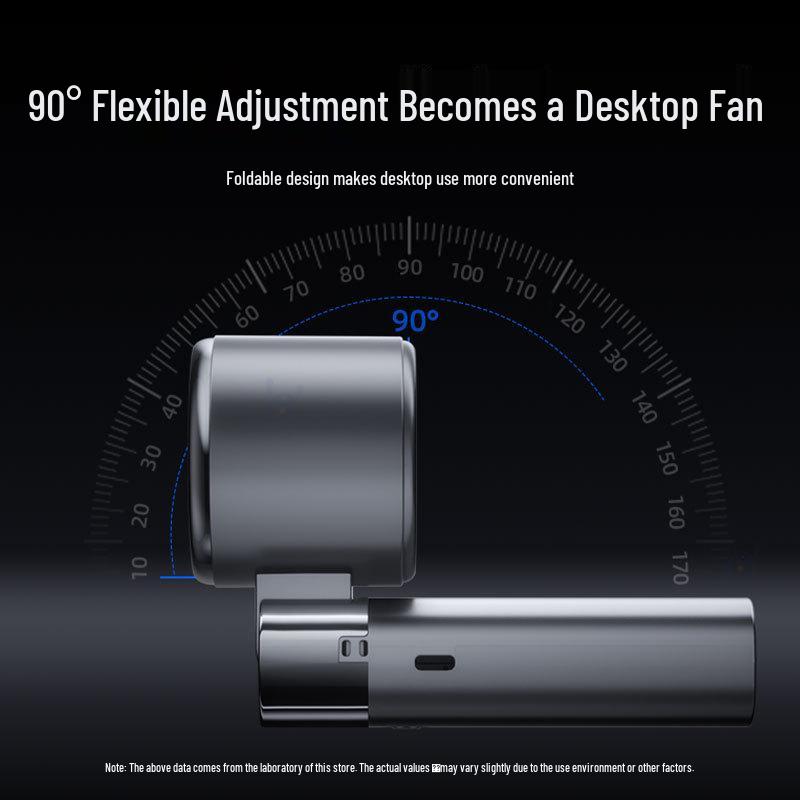 Portable USB Foldable Handheld Fan with Digital Display and Semiconductor Refrigeration Technology.