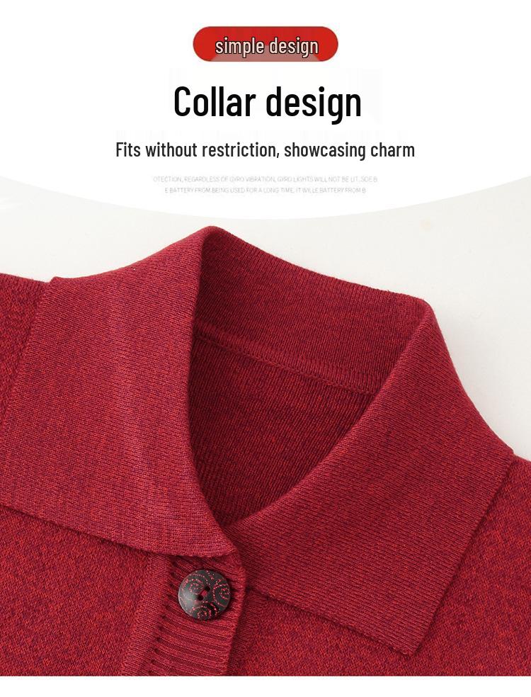 Cardigan lavorato a maglia primaverile-autunnale della nonna per donne di mezza età e anziane