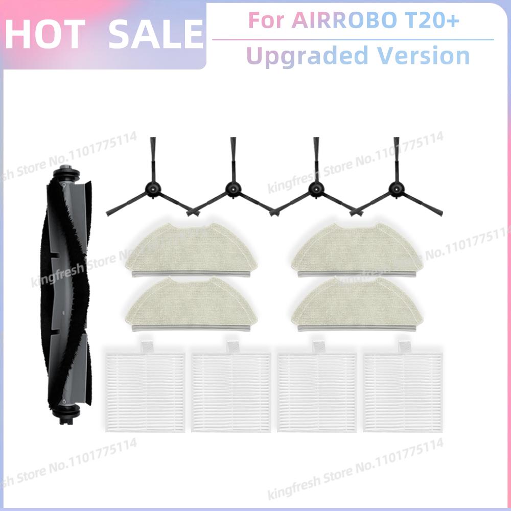 Passend für AIRROBO T20+ / T25+ / T30+ / L40+ / L50+ / L60+ / FIXR T20 Ersatzteile: Hauptwalze, Seitenbürste, Filter, Wischmopp, Tuch, Staubbeutel