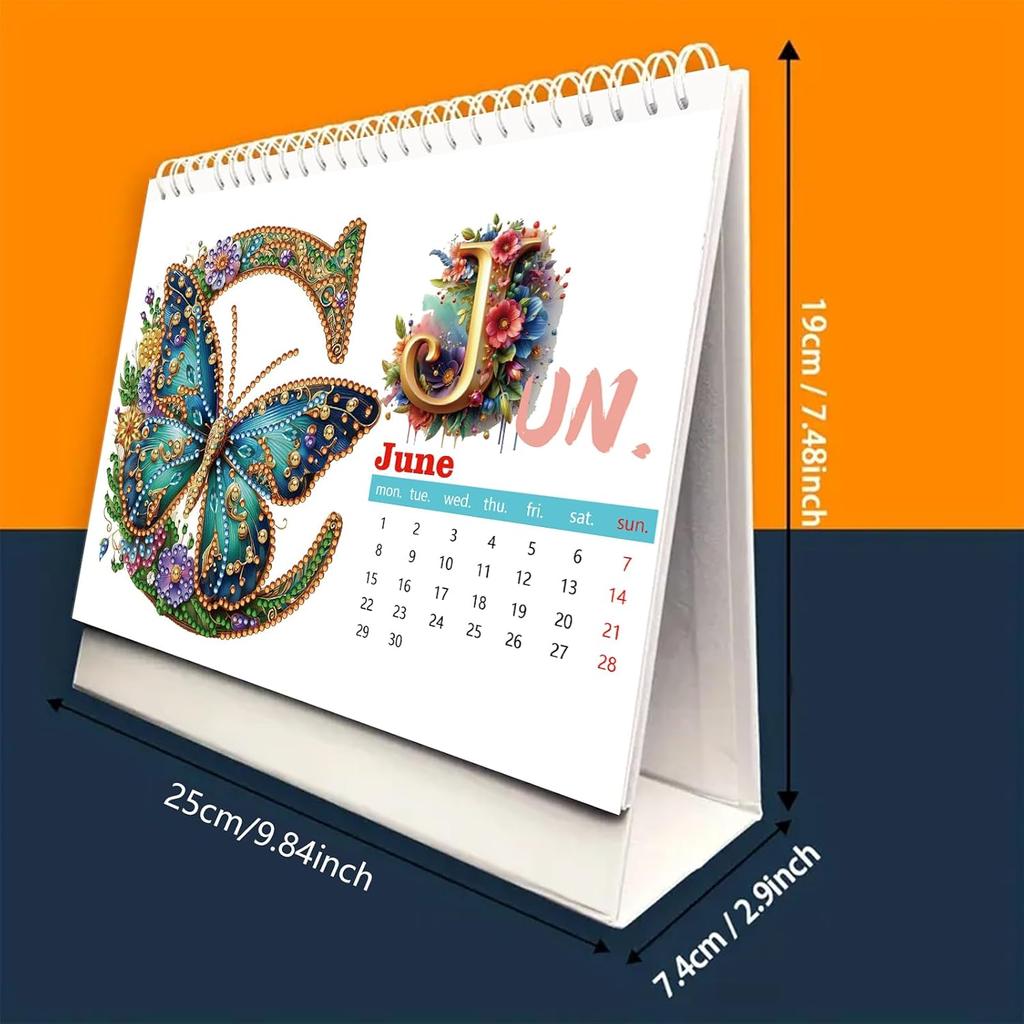 2026 Standing Desk Calendar DIY Diamond Art Painting Monthly Flip Desktop Calendar with To Do List Calendars Planner for Home Office-2026-A