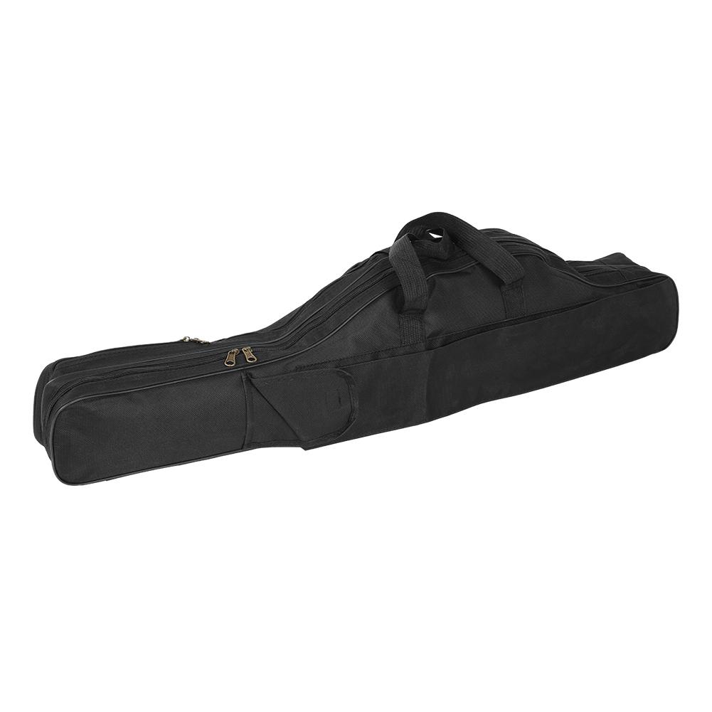 Lansetă de pescuit de exterior, mulinetă, cutie pentru naluci, geantă de depozitare, curea de umăr ajustabilă (Negru 1m)