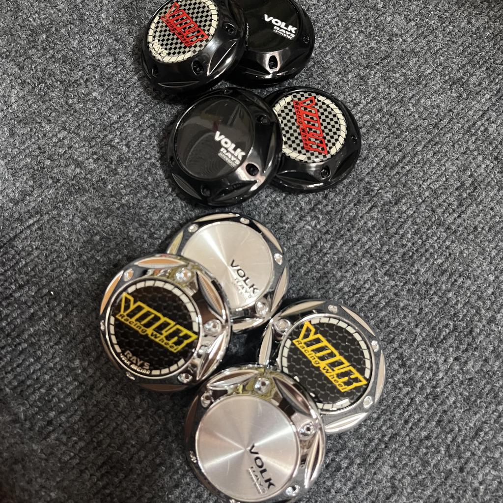 4pcs/Lot 68mm Car Wheel Hub Center Caps Flower High Caps Fit 45mm Volk Rays Racing Emblem Badge Stickers Car Styling Accessories