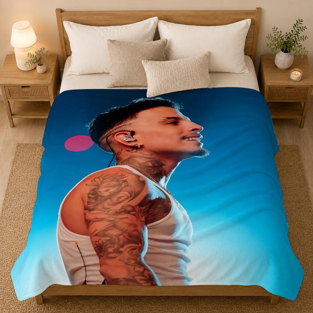 Couverture Flanelle Rauw Alejandro Singer Throw 240G, Convient Pour Canapés, Lits, Bureaux, Couvertures Cadeaux Exquis
