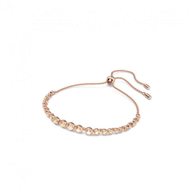 Swarovski [authentic Product Shopping Bag Included] Pink Rose Gold Bracelet 5663