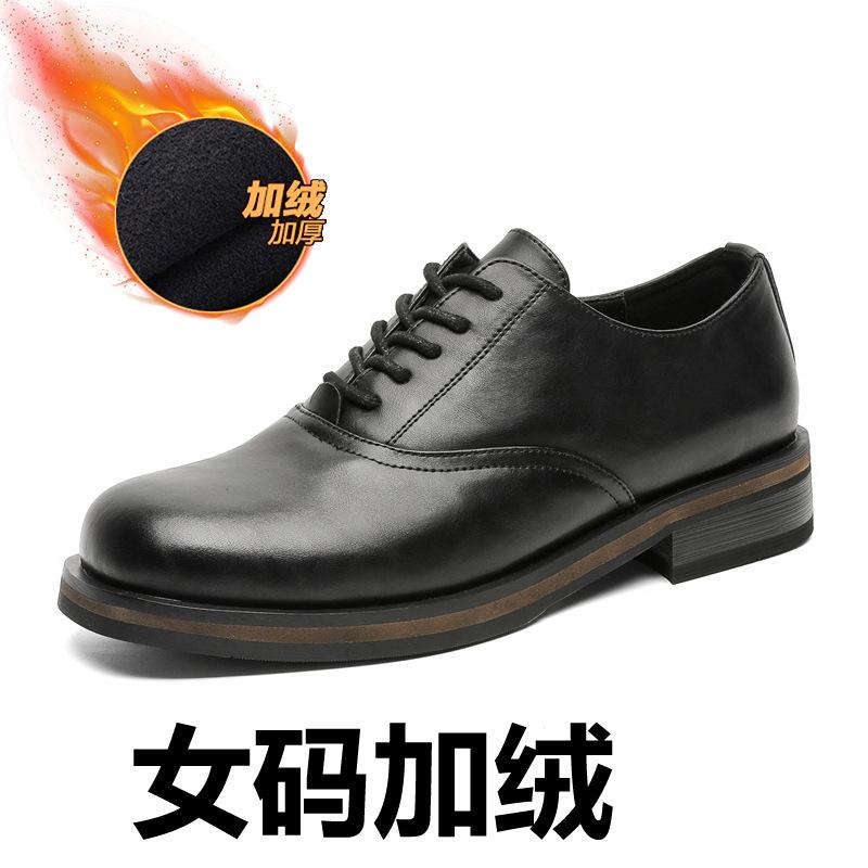 2025 new platform derby shoes men's and women's British commuter shoes business dress casual leather shoes 14643-R