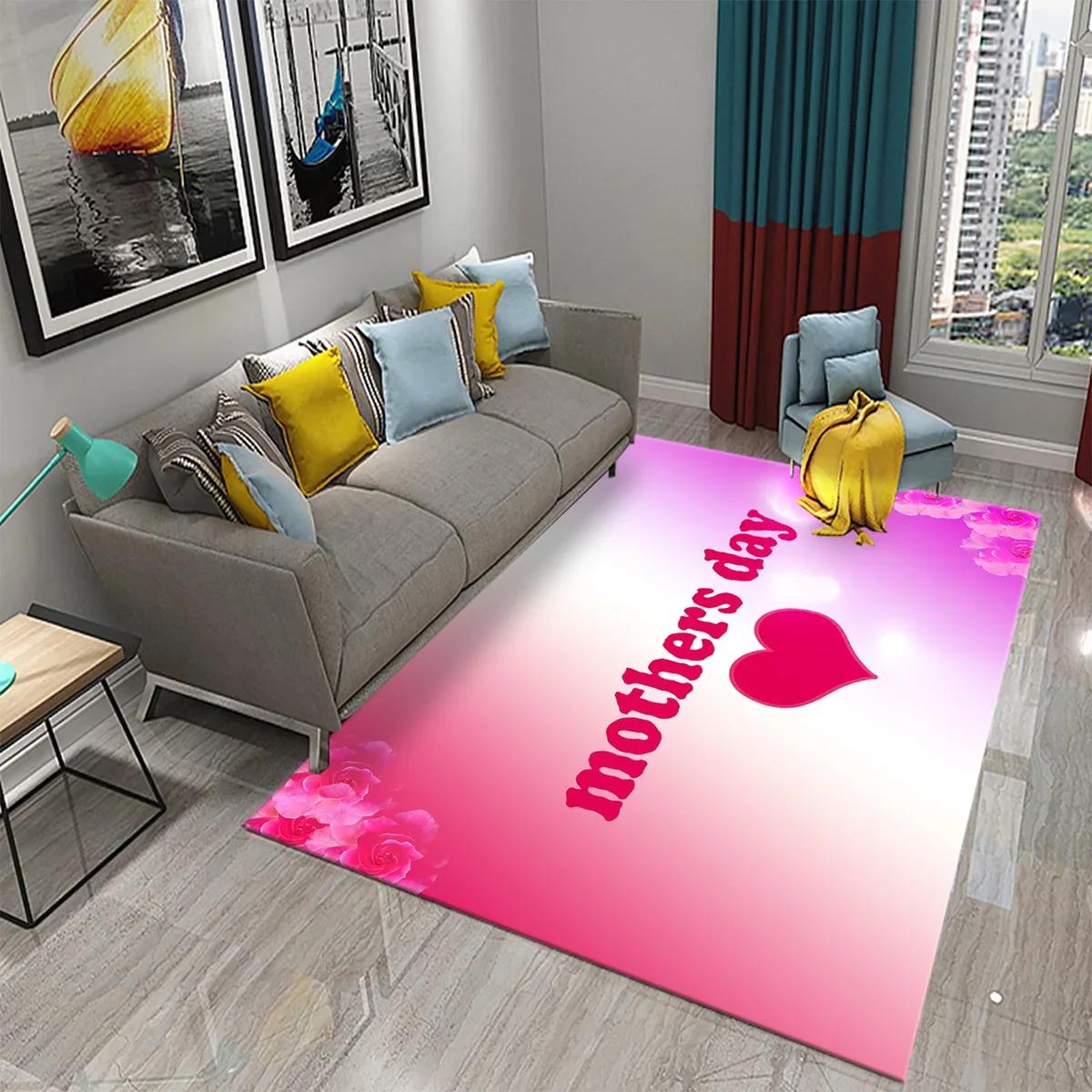 

Non-slip Mother s Day Carpet for Kitchen Bathroom Entrance Living Room Bedroom Decor Rug Festival Gift 50x80cm