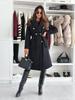 Autumn/Winter Women's Double-Breasted Wool Coat - Simple Fashion Solid Color with Belt
