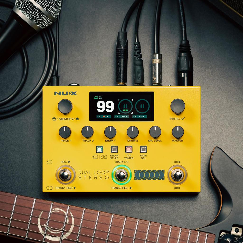 Dual Loop Stereo Pedal Looper for and Vocals with Drum USB and Footswitches for Live Performance NU-X Multi-Effect Guitar, Bass, Machine,