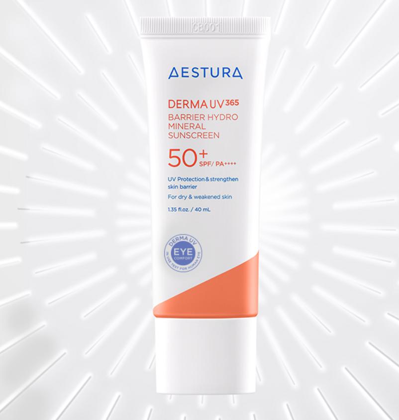 AESTURA DermaUV365 Barrier Moisture Mineral Sunscreen Set 40ml + 20ml | SPF50+ | For Sensitive Skin