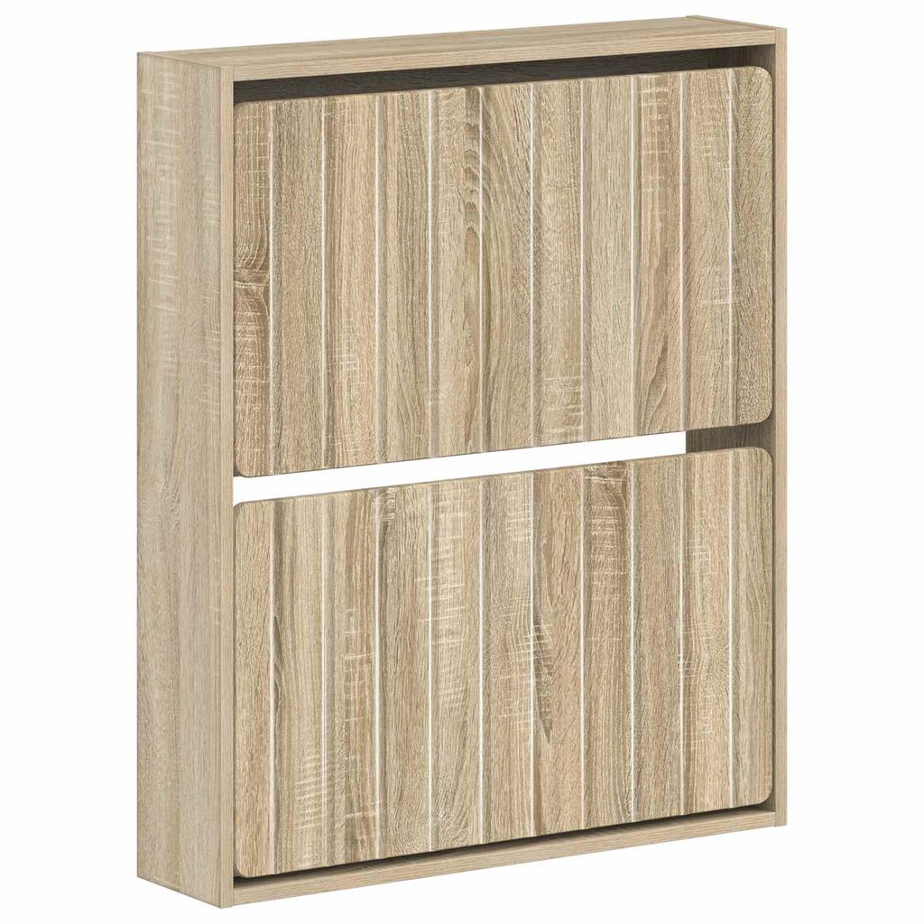 Wall Mounted Shoe Cabinet ZWOLLE 71 X 17 X 86 Cm Sonoma Oak