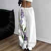 Pantalons de jogging en coton pour femme à taille à cordon de serrage, doux, à chevilles côtelées, pour le loisir
