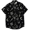 European and American Single Men's Summer Short sleeve Shirts American Casual Lightweight Breathable Couple Personality Print Shirt
