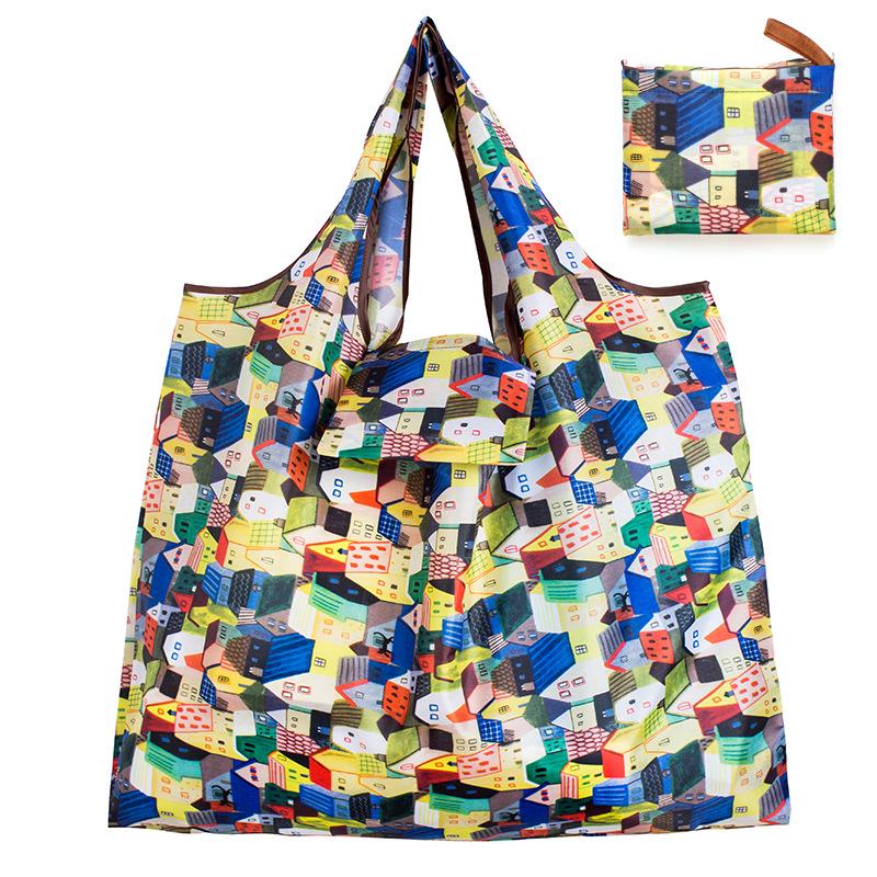 Large 210D Oxford Cloth Folding Tote - Portable, Durable Shopping & Storage Bag