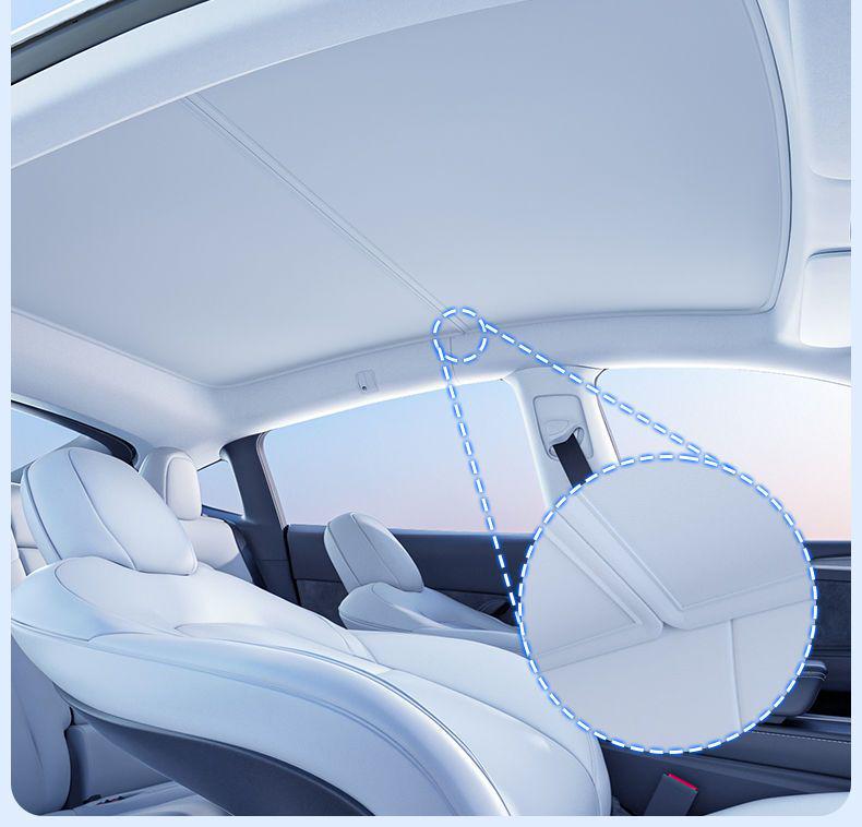 Compatible with all Tesla models: updated sunroof ice crystal sunshade for Model Y/3/YL, rear window type.