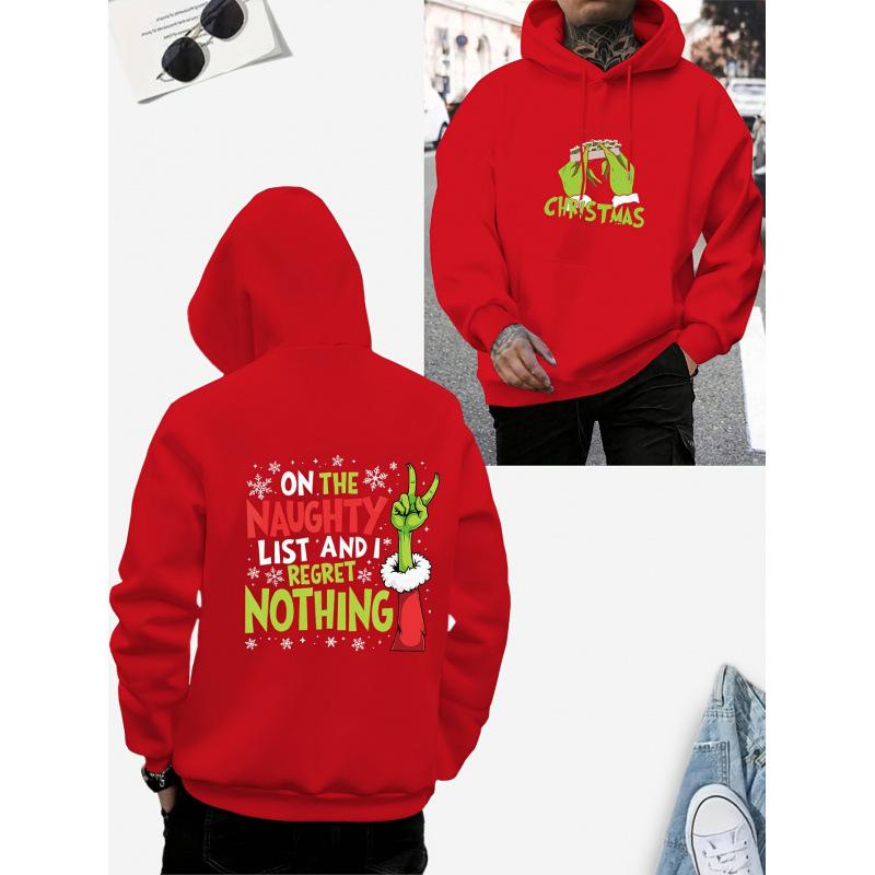 Men's casual holiday hoodie with drawstring – made of comfortable polyester, machine washable