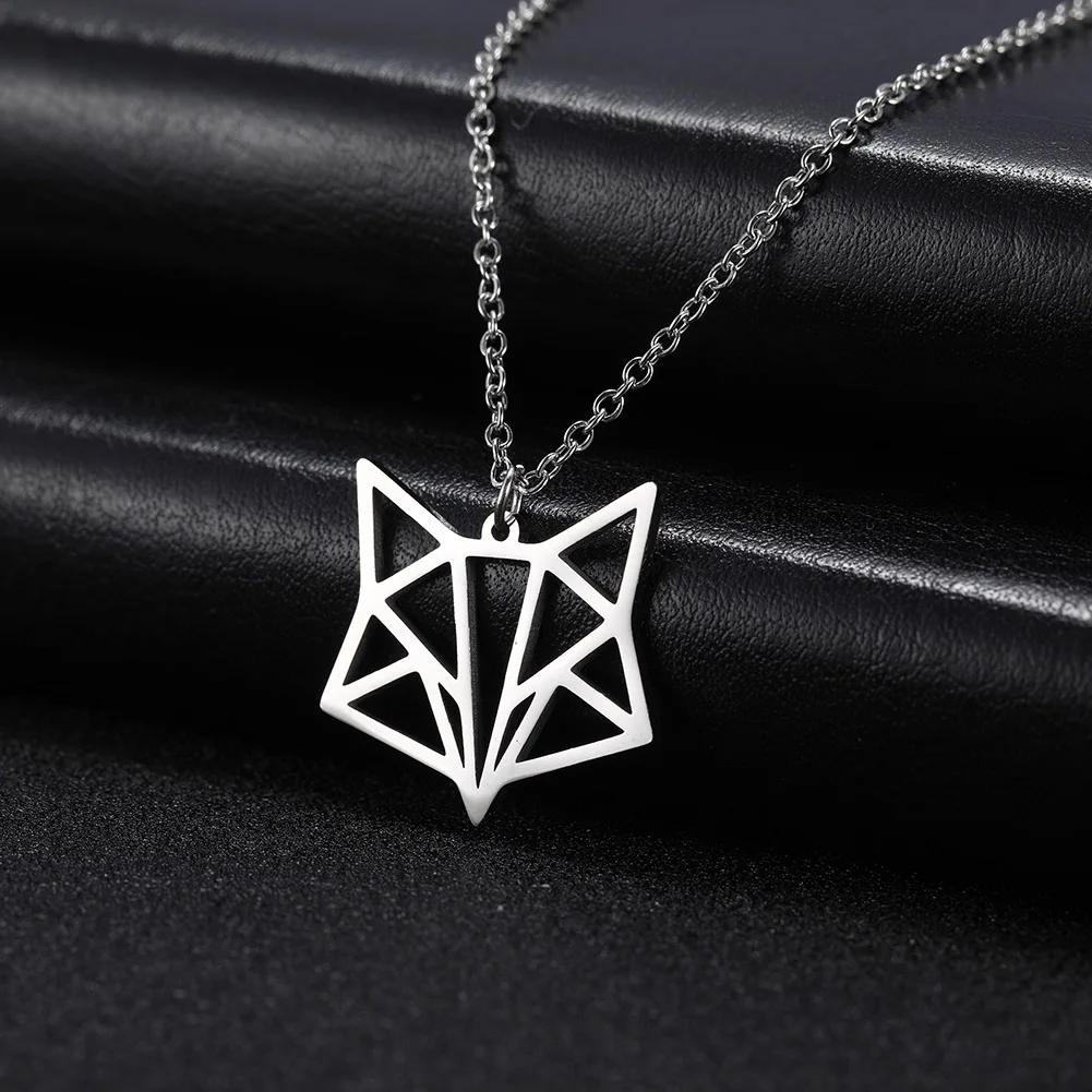 Skyrim Gold Color Amulet Fox Animal Pendant Necklace Stainless Steel Statement Choker Chain Necklaces Jewelry Accessory Women